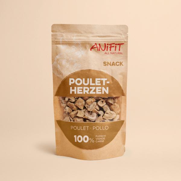 Gefriergetrocknete Pouletherzen für Hunde und Katzen